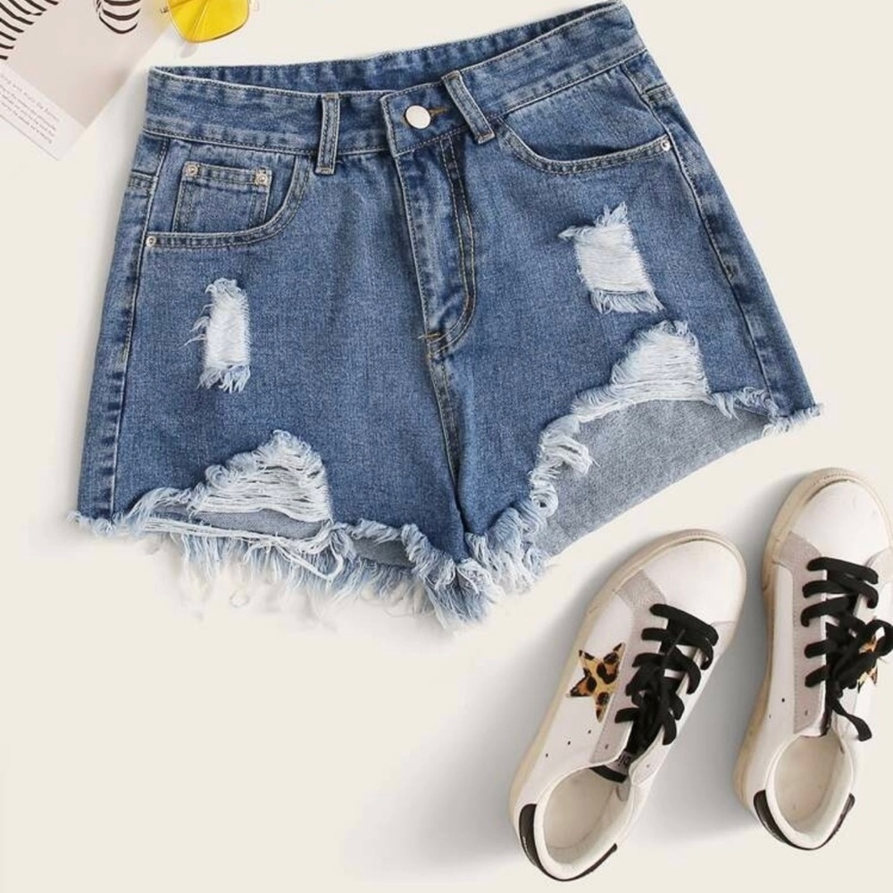 SHEIN DISTRESSED SHORTS